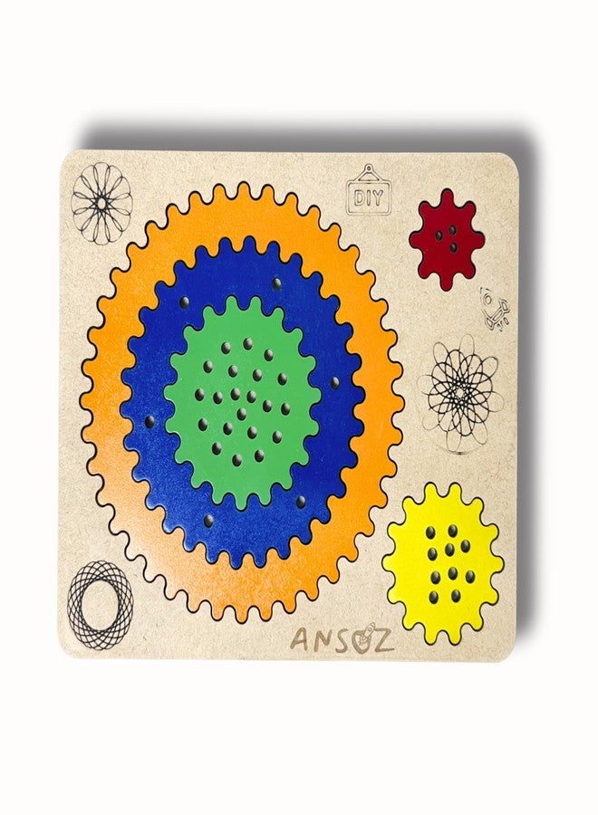 Ansoz Wooden Spirograph Art Kit - Fun Creative Drawing Set for KidsWooden Spirograph Art Kit - Fun Creative Drawing Set for Kids - Image 1